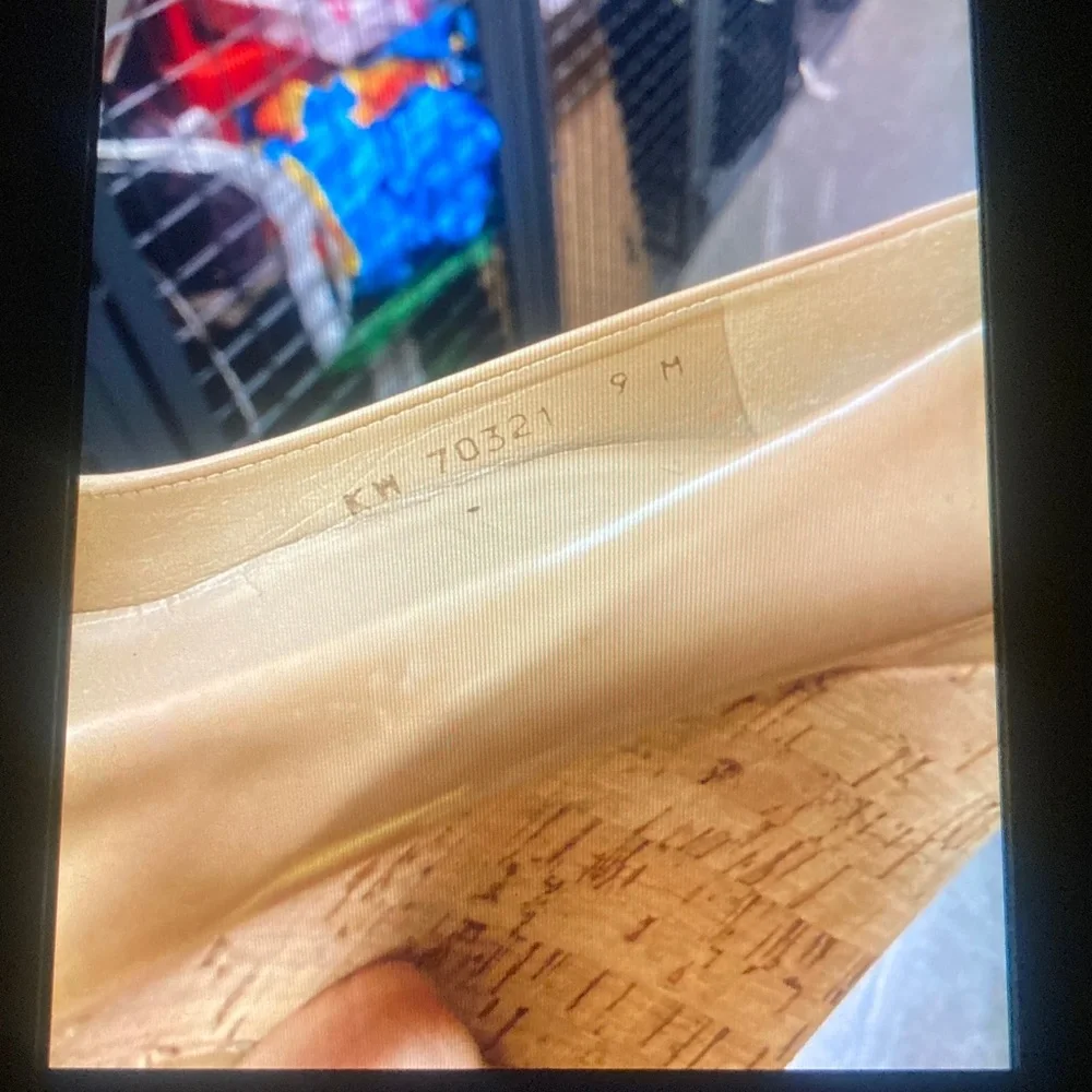 Weitzman cork and leather wedge summer shoes - Picture 10 of 10